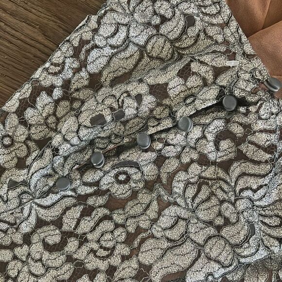 House of Cb Mara Silver Metallic Lace Trousers - Picture 7 of 7